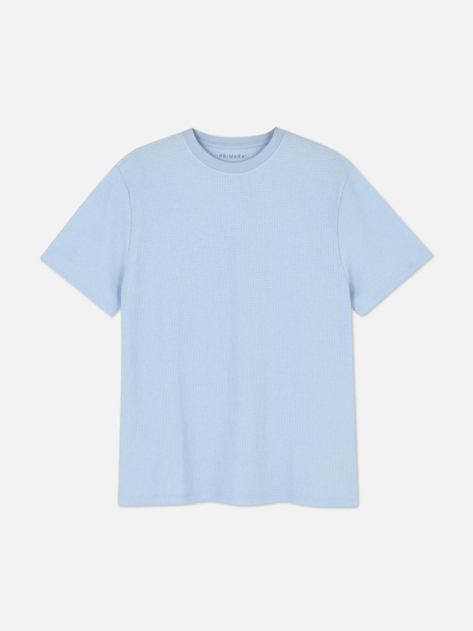 T-shirt Gaufré à Col Ras-du-cou