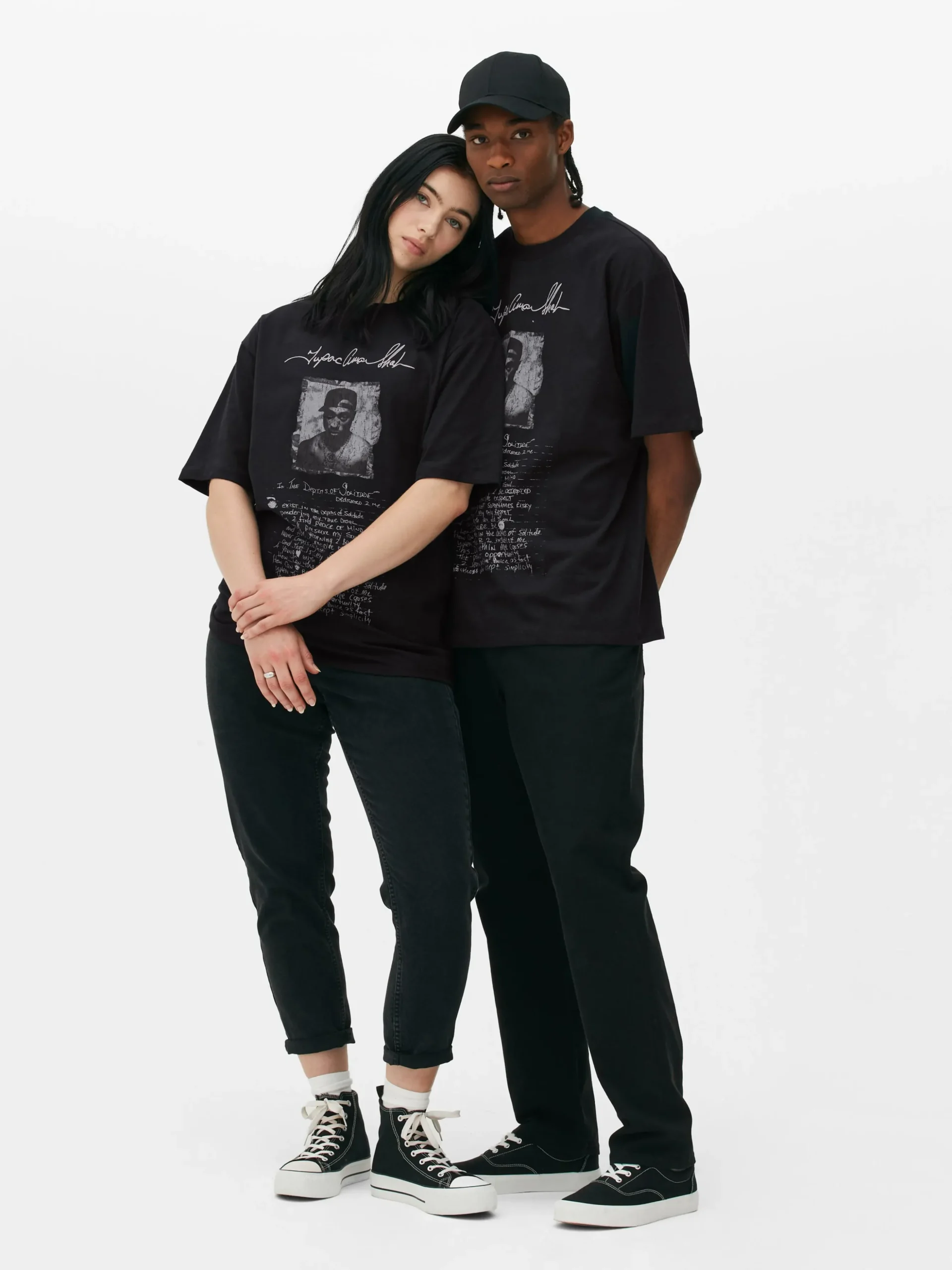 T-shirt Graphique Avec Inscription Tupac