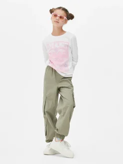 T-shirt Manches Longues à Imprimé Sur Le Buste