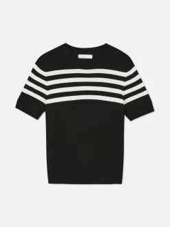 T-shirt Tricoté à Manches Courtes