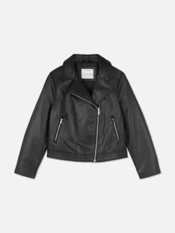 Veste De Motard En Simili Cuir