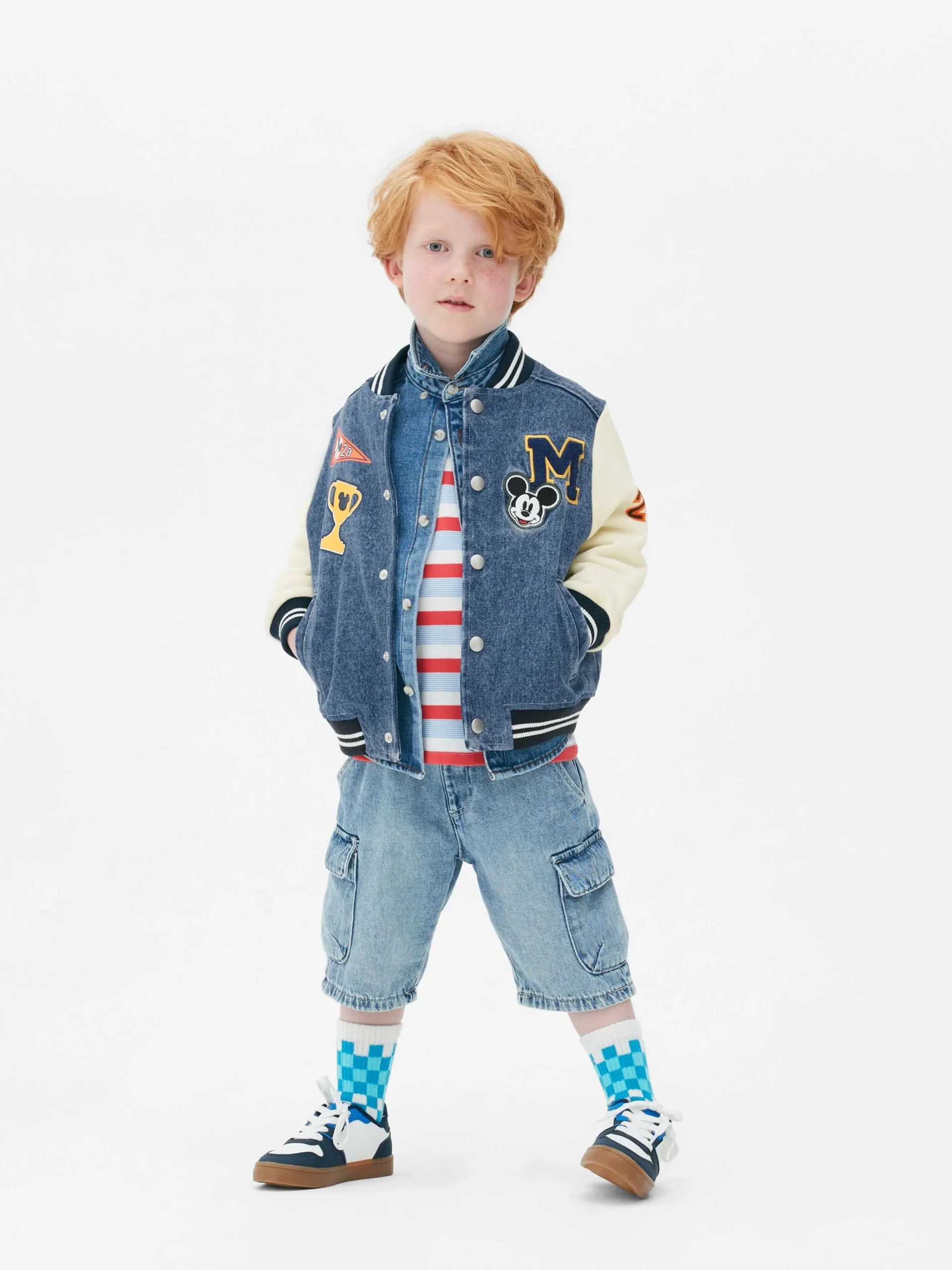Veste En Jean Style Universitaire Disney Mickey Mouse