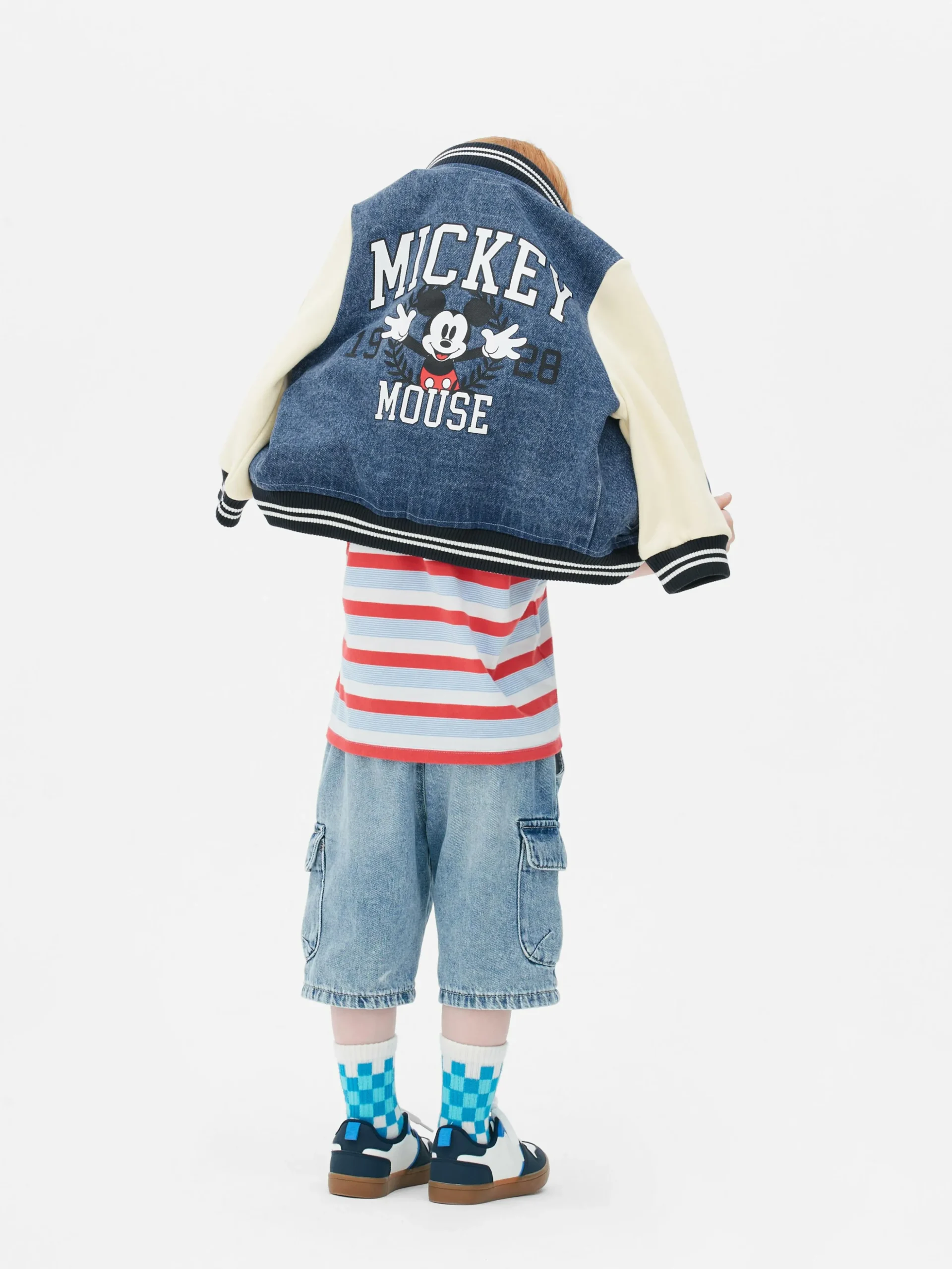 Veste En Jean Style Universitaire Disney Mickey Mouse