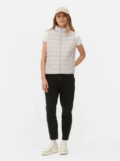Veste Sans Manches à Col Cheminée