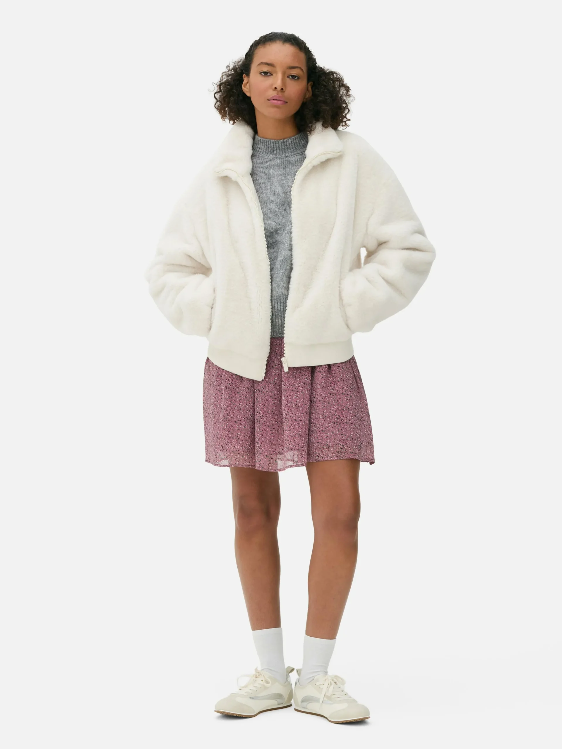 Veste Zippée En Fausse Fourrure
